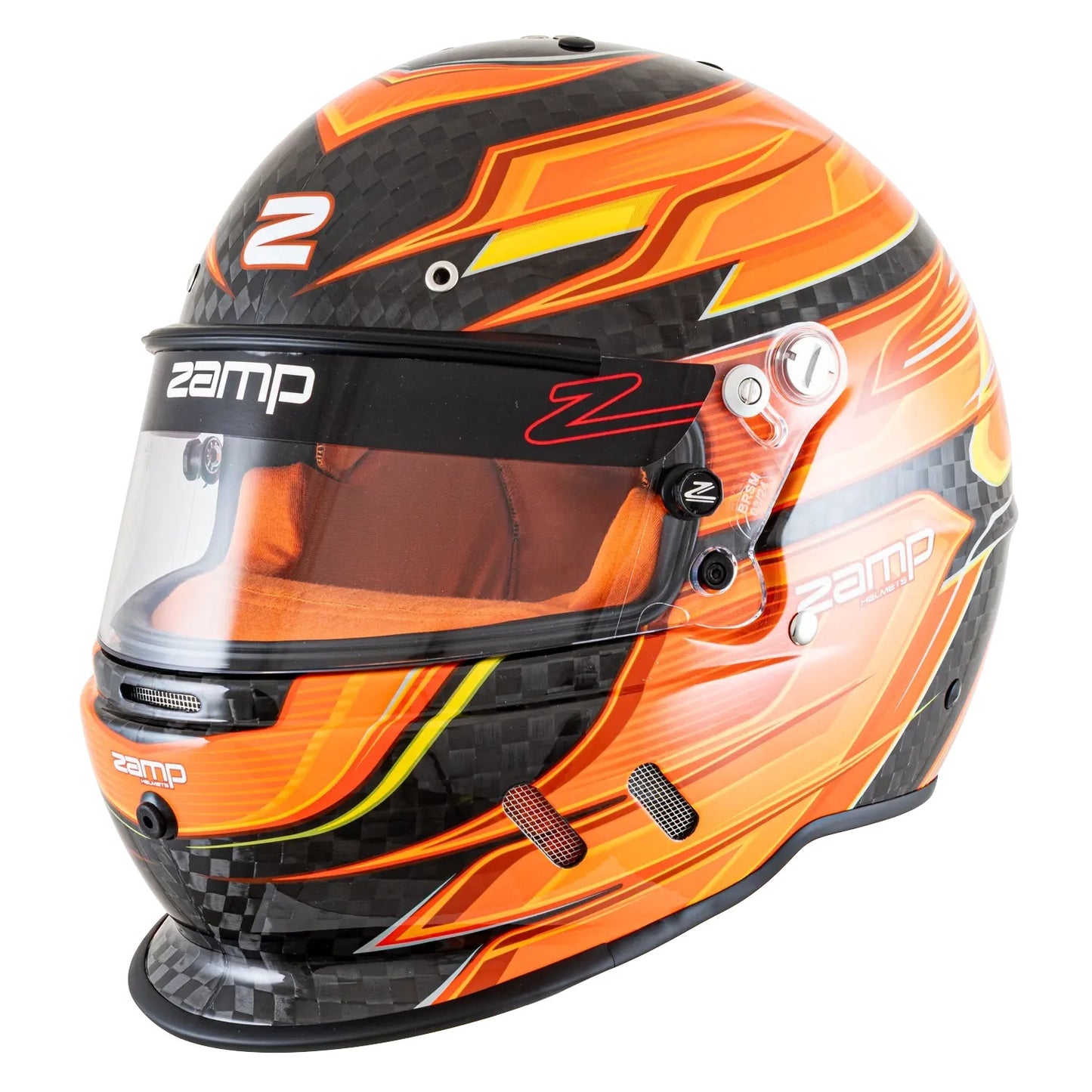 Zamp ZAMH781C30S Helmet RZ-67D Small Carbon Flo Org/Yl SA2025
