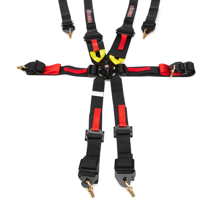 Zamp ZAMHARN03F003 Harness 6pt Black Cam L 3in/2in Shoulder FIA