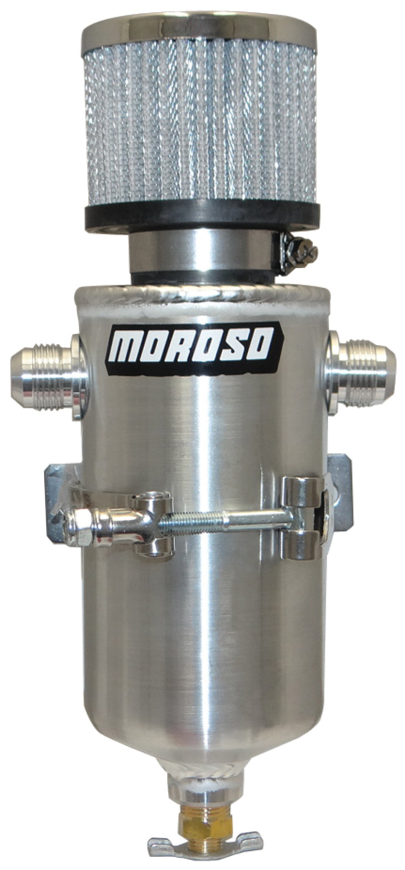 Moroso 85468 Breather Tank/Catch Can - Two -10An Male Fittings - Aluminum