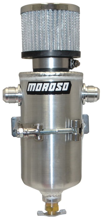 Moroso 85468 Breather Tank/Catch Can - Two -10An Male Fittings - Aluminum