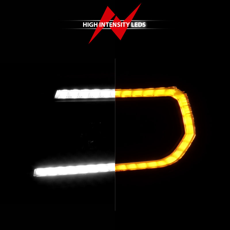 ANZO 111564 05-11 Toyota Tacoma Projector Headlights w/Light Bar Switchback Black Housing