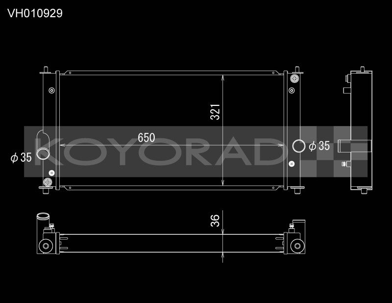 Koyo VH010929 00-05 Toyota MR2 Spyder 1.8L I4 MT (Manual Transmission) All-Aluminum Radiator