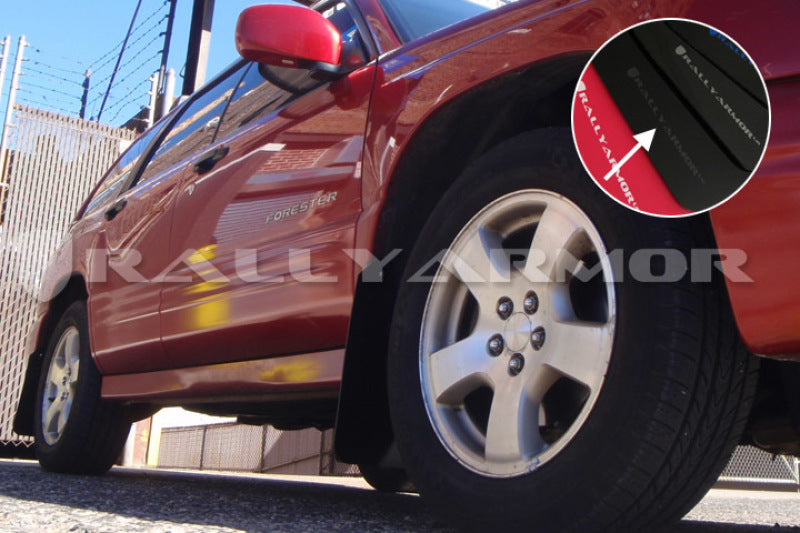 Rally Armor MF13-UR-BLK/GRY 98-02 Subaru Forester Black UR Mud Flap w/ Grey Logo