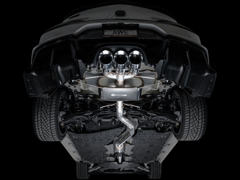 AWE Tuning 3015-52335 2024 Acura Integra Type S DE5 FWD Touring Edition Exhaust w/ Triple Chrome Silver Tips