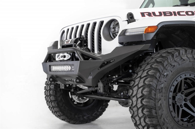 Addictive Desert Designs F961692080103 2020 Jeep Gladiator JT Stealth Fighter Front Bump w/ Top Hoop & Winch Mount