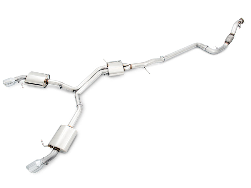 AWE Tuning 3015-32078 Audi B9 A4 Touring Edition Exhaust Dual Outlet - Chrome Silver Tips (Includes DP)