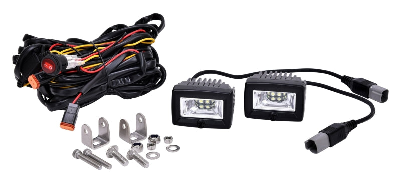 KC HiLiTES 328 C-Series 2in. C2 LED Light 20w Area Flood Beam (Pair Pack System) - Black