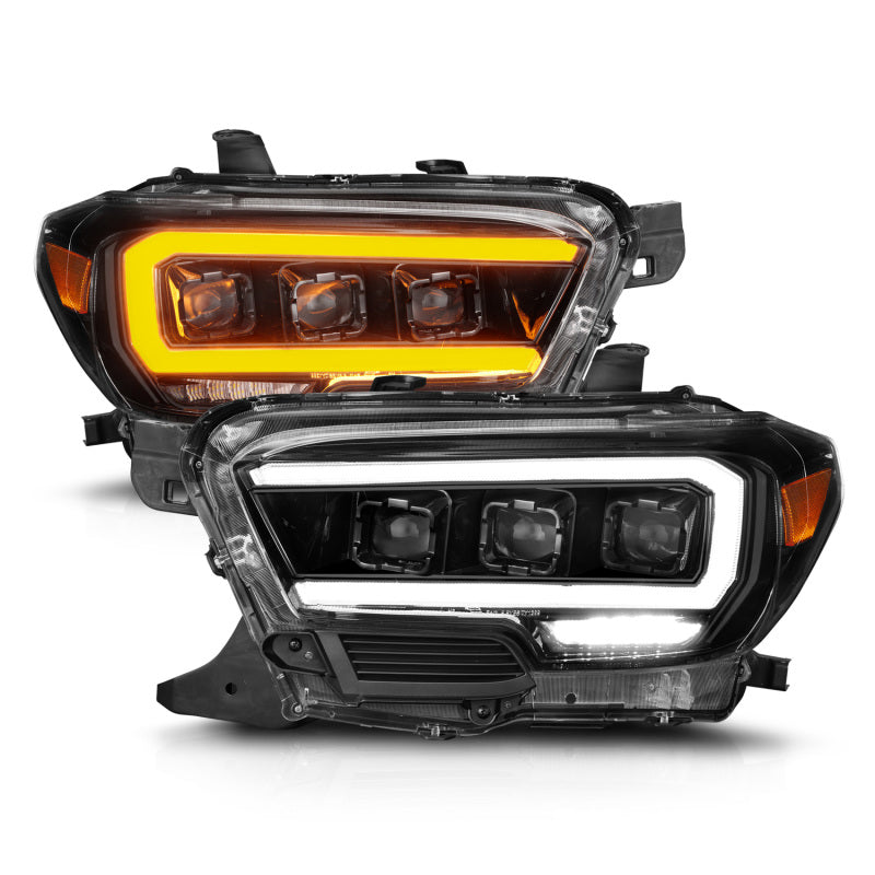 ANZO 111562 16-22 Toyota Tacoma SR/SR5 ONLY Full LED Proj Headlights w/Light Bar Seq. Blk w/Initiation Lgt