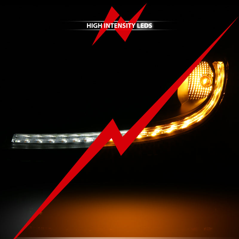 ANZO 121553 2005-2013 Chevy Corvette Projector Plank Style Switchback H.L. Black Amber