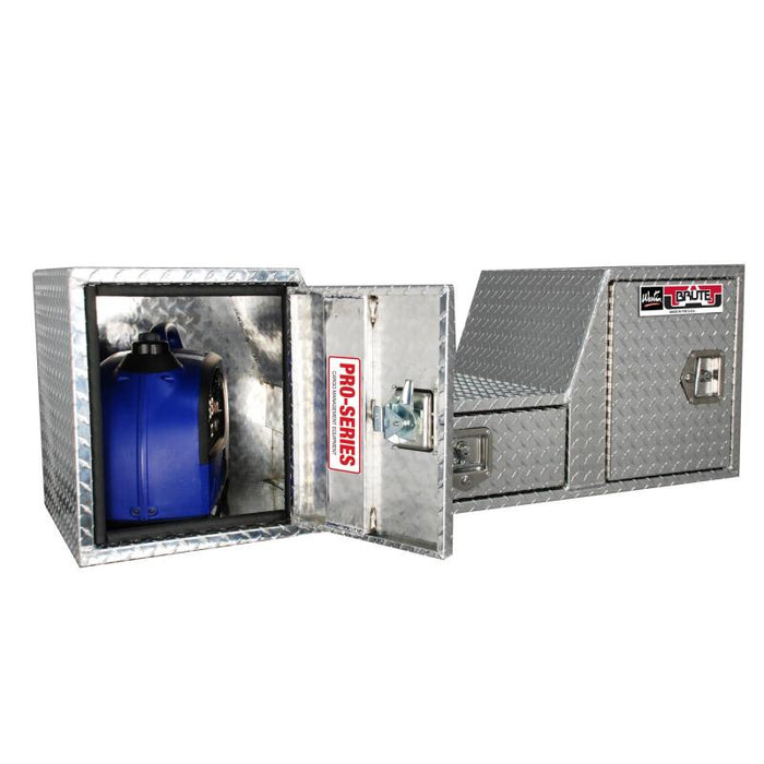 Westin 80-RB257D /Brute V Shape Goose Neck 5th Wheel 57in Tailgate Box 1 Drawer/2 Swing Doors - Aluminum