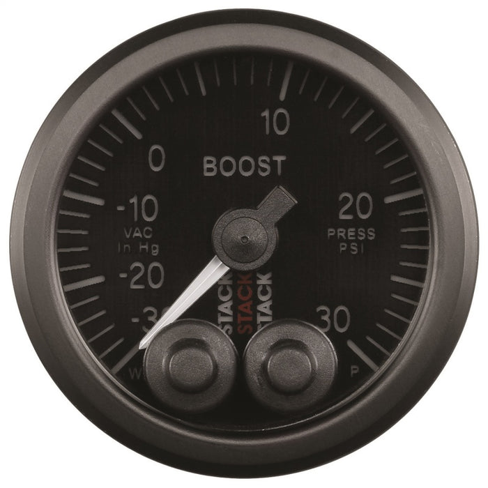 AutoMeter ST3512 Autometer Stack Instruments 52mm -30INHG To +30PSI Pro Control Boost Pressure Gauge - Black