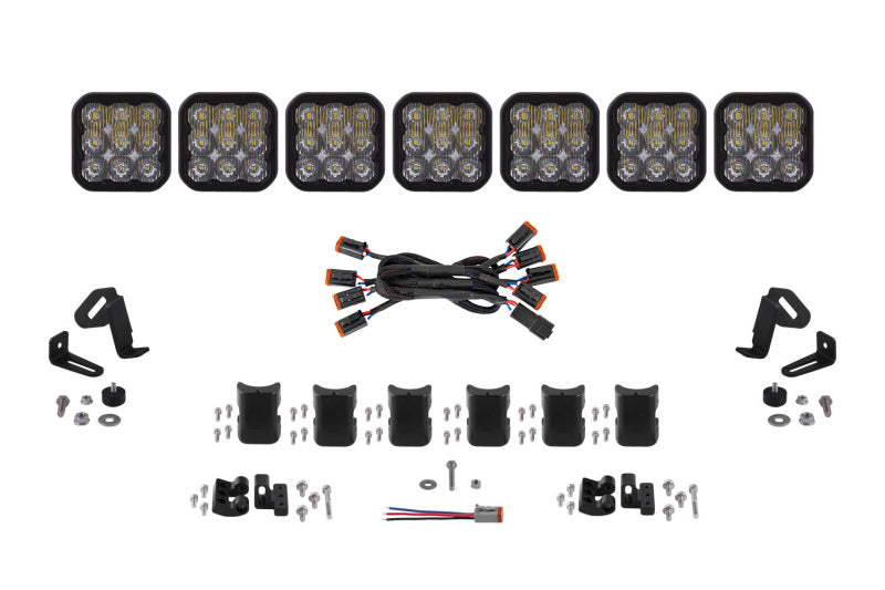 Diode Dynamics DD7258 SS5 Pro Universal CrossLink 7-Pod Lightbar - White Driving