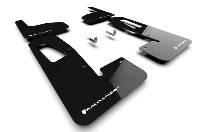 Rally Armor MF18-UR-BLK/WH 22-25 Rivian R1T Black UR Mud Flap w/White Logo