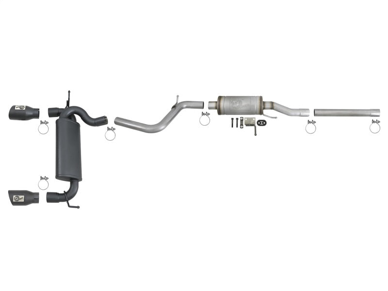 aFe 49-48062-B Rebel Series 2.5in 409 SS Cat-Back Exhaust w/ Black Tips 2007+ Jeep Wrangler (JK) V6 3.6L/3.8L