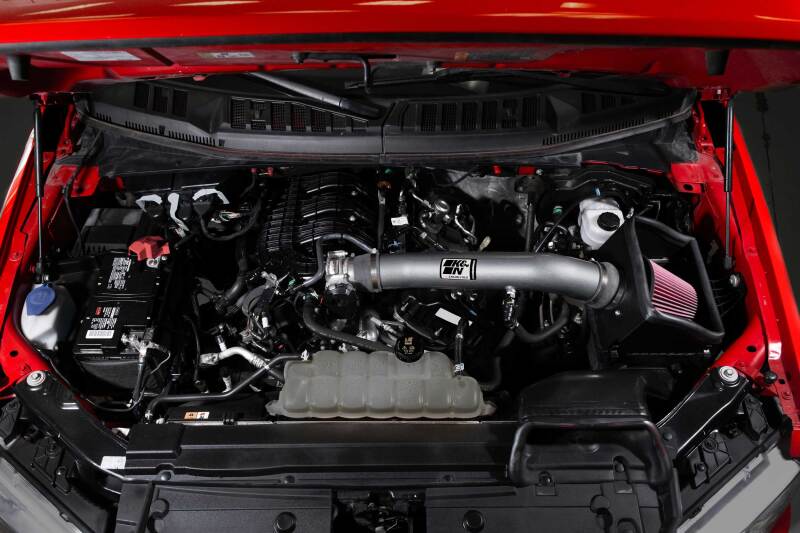 K&N Engineering 77-2619KC K&N 18-24 Ford F150 3.3L V6 Performance Air Intake System w/ Red Air Filter