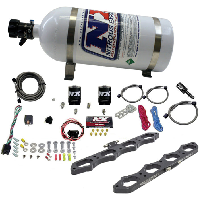 Nitrous Express 20956-10 Ford Coyote 5.0L V8 Nitrous Wet Port Plate Kit w/10lb Bottle