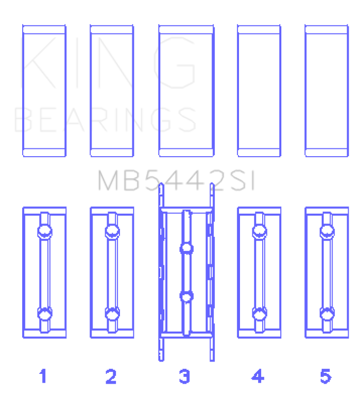 King Engine Bearings MB5442SI King Ford/Mazda Duratec 2.0/2.3 DOHC Silicon Bi-Metal Aluminum Main Bearing Set - Size STD