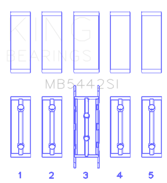 King Engine Bearings MB5442SI King Ford/Mazda Duratec 2.0/2.3 DOHC Silicon Bi-Metal Aluminum Main Bearing Set - Size STD