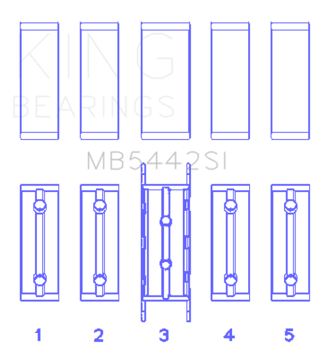 King Engine Bearings MB5442SI King Ford/Mazda Duratec 2.0/2.3 DOHC Silicon Bi-Metal Aluminum Main Bearing Set - Size STD