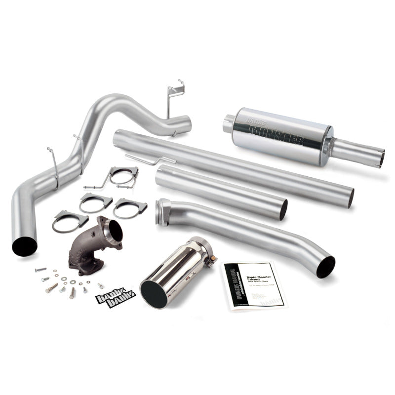 Banks Power 48638 98-02 Dodge 5.9L Ext Cab Monster Exh w/ Power Elbow - SS Single Exh w/ Chrome Tip