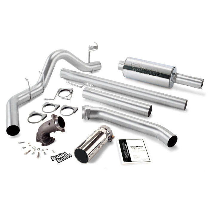 Banks Power 48638 98-02 Dodge 5.9L Ext Cab Monster Exh w/ Power Elbow - SS Single Exh w/ Chrome Tip