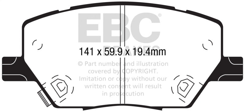 EBC DP62239 2015+ Fiat 500X 1.4L Turbo Greenstuff Front Brake Pads