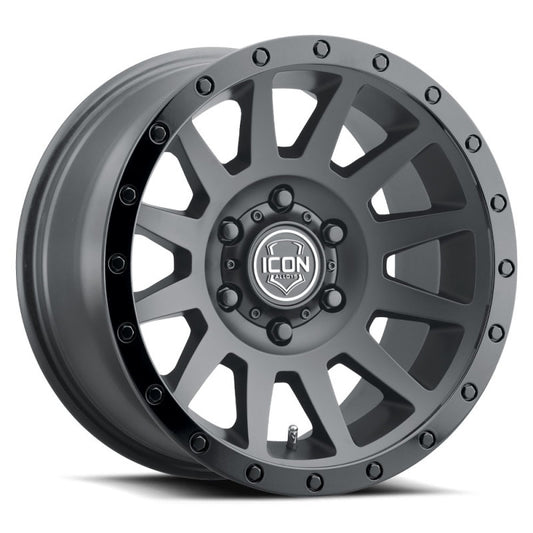 ICON 2018908350DB Compression 18x9 6x5.5 0mm Offset 5in BS 106.1mm Bore Double Black Wheel