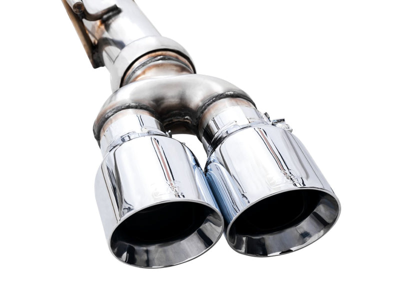 AWE Tuning 3015-42284 22-23 GMC Sierra 1500 AT4X 6.2L 0FG Catback Split Dual (Flat Bumper) - Chrome Silver Tips