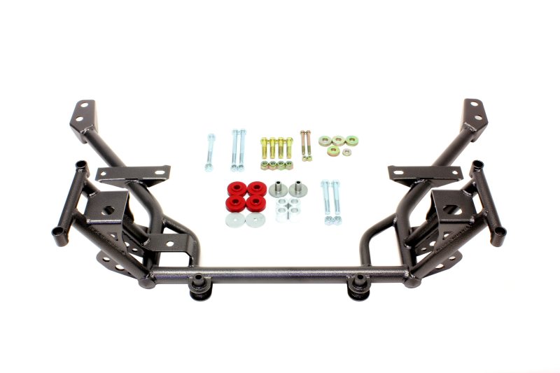 BMR Suspension KM020H BMR 05-14 S197 Mustang K-Member w/ 1/2in Lowered Motor Mount and STD. Rack Mounts - Black Hammertone