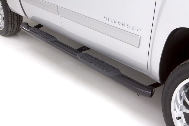 LUND 23891007 Lund 01-13 Chevy Silverado 1500 Crew Cab 5in. Oval Curved Steel Nerf Bars - Black