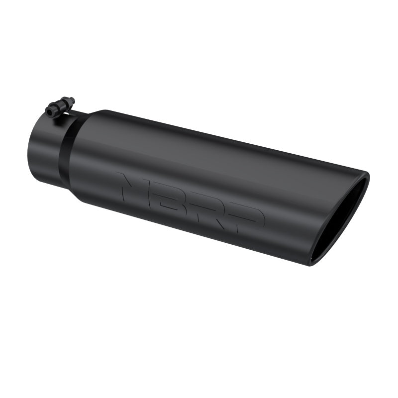 MBRP T5124BLK Universal 5in OD Angled Rolled End 4in Inlet 18in Lgth Black Finish Exhaust Tip