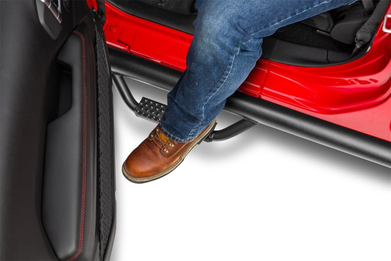 N-Fab J0764 Nerf Step 07-17 Jeep Wrangler JK 4 Door All - Tex. Black - W2W - 3in