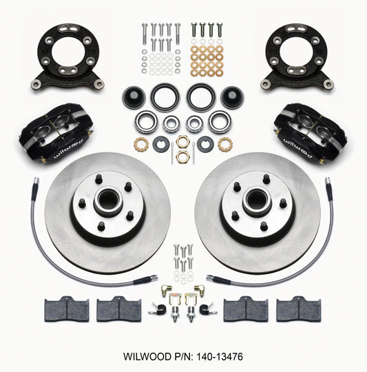 Wilwood 140-13476 Forged Dynalite-M Front Kit 11.30in 1 PC Rotor&Hub 1965-1969 Mustang Disc & Drum Spindle