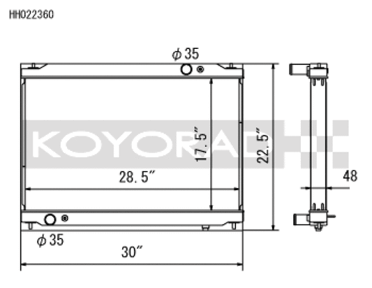 Koyo HH022360 09-13 Nissan GT-R 3.8L (AT) Radiator