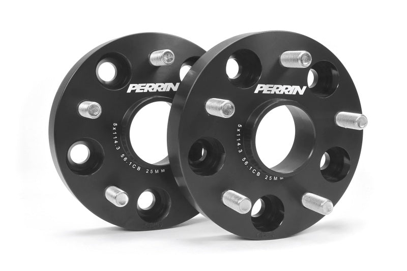 Perrin Performance PSP-WHL-025BK PERRIN Subaru 25mm Wheel Spacers 5x114.3 BP w/56mm Hub - Black