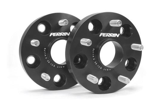 Perrin Performance PSP-WHL-025BK PERRIN Subaru 25mm Wheel Spacers 5x114.3 BP w/56mm Hub - Black