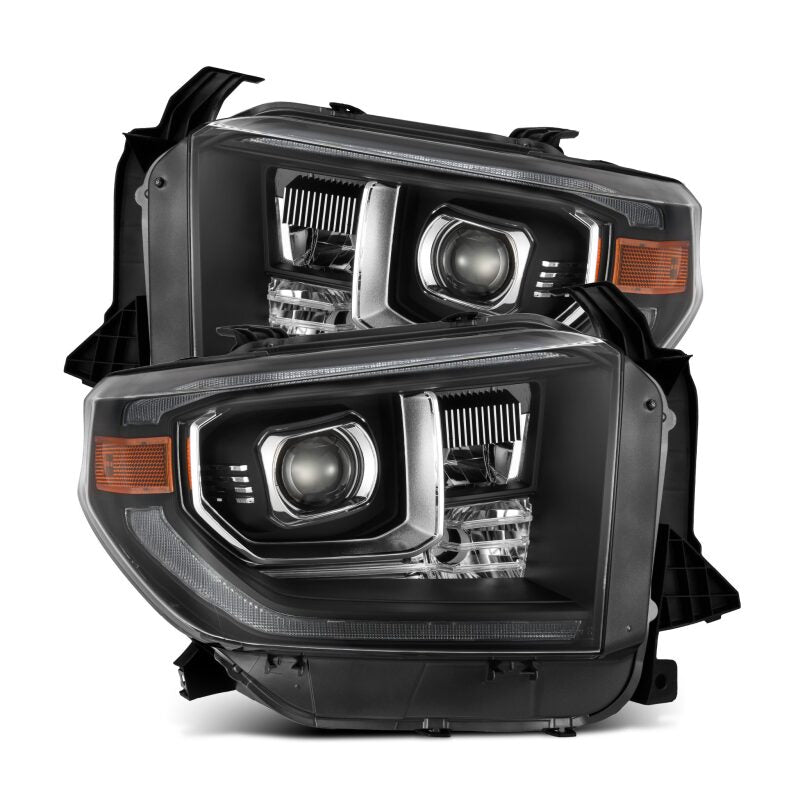 AlphaRex 880840 14-21 Toyota Tundra PRO-Series Projector Headlights Black w/Seq. Sig. + DRL