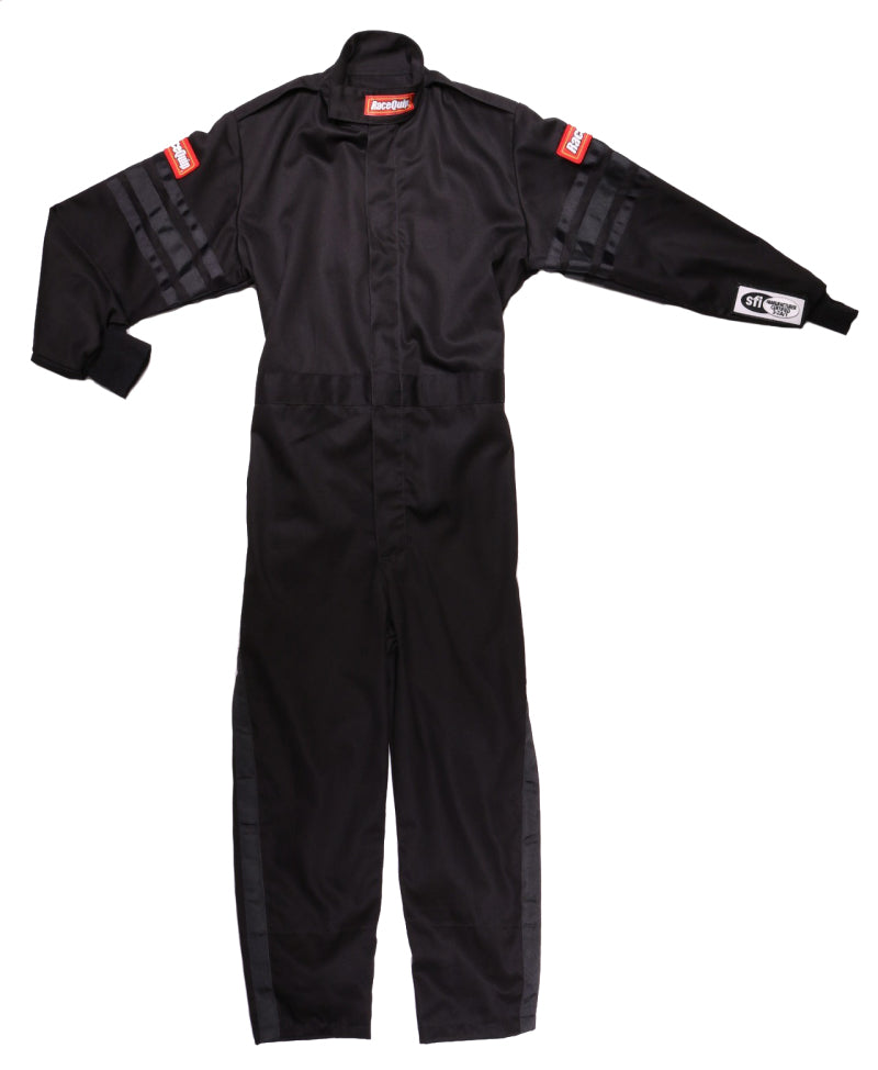 Racequip RQP1959995 Black Suit Single Layer Kids Large Black Trim