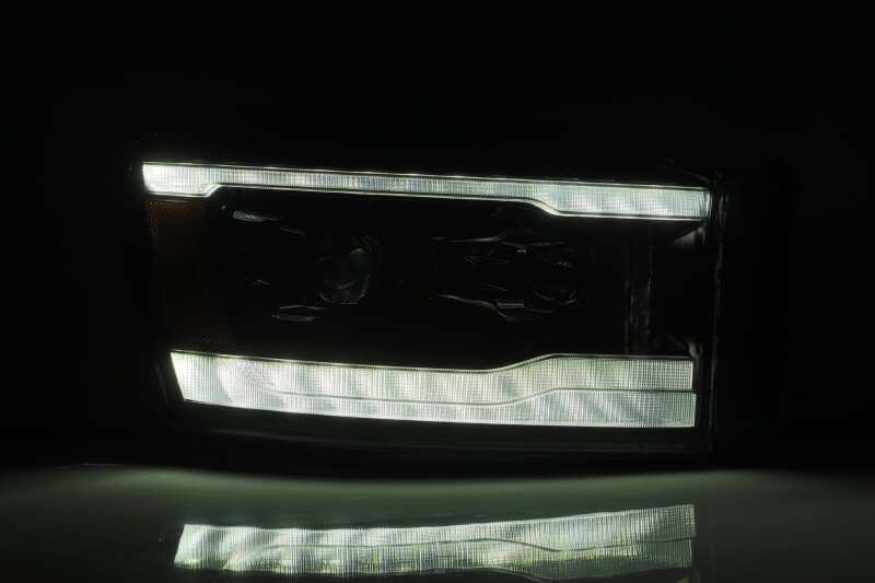 AlphaRex 880530 06-08 Dodge RAM 1500HD PRO-Series Proj Headlights Plank Style Alpha Black w/Seq Signal/DRL