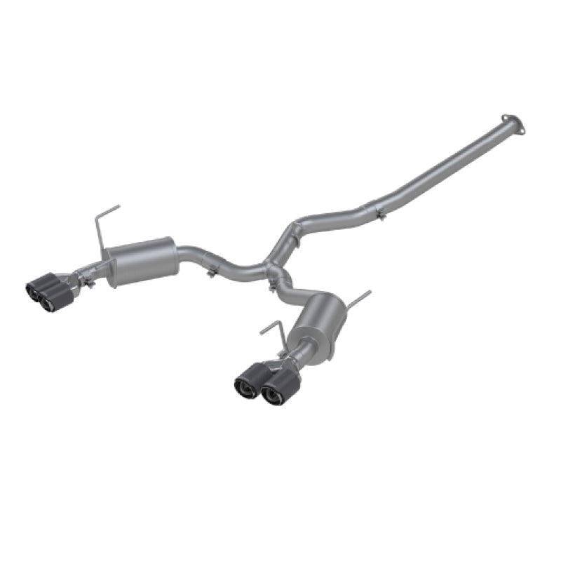 MBRP S48003CF 15-19 Subaru WRX 2.0L/STI 2.5L 3in Dual Split Rear Exit w/ 3.5in CF Tips - T304 Street Version