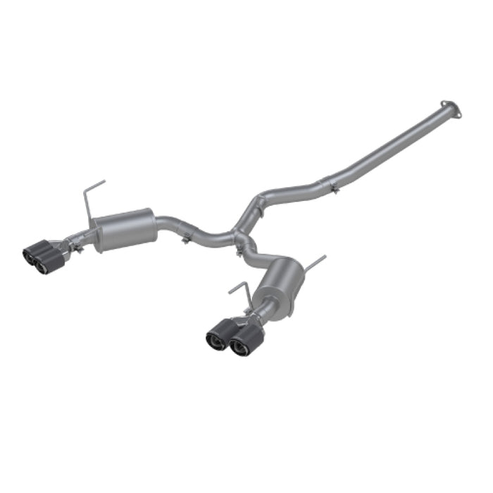 MBRP S48003CF 15-19 Subaru WRX 2.0L/STI 2.5L 3in Dual Split Rear Exit w/ 3.5in CF Tips - T304 Street Version
