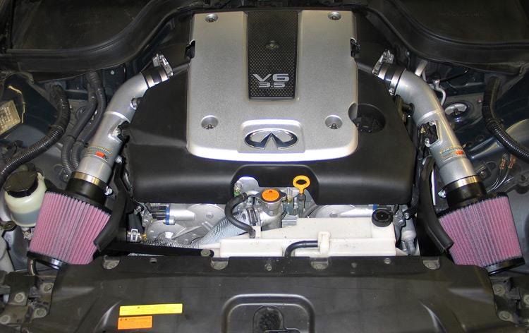 K&N Engineering 69-7082TS K&N 07-08 G35 Dual Silver Typhoon Short RAM Intakes