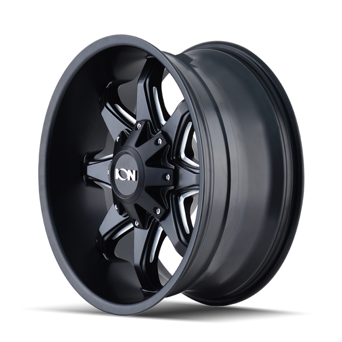 ION Wheels 181-7956M12 ION Type 181 17x9 / 5x114.3 BP / -12mm Offset / 87mm Hub Satin Black/Milled Spokes Wheel