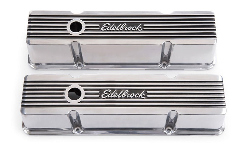 Edelbrock EDE4263 Valve Cover Kit Elite II Series SBC Tall