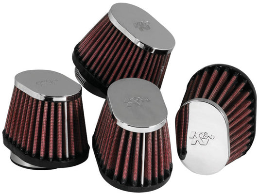 K&N Engineering RC-1824 K&N Universal Chrome Oval Tapered Air Filter - 2in Flg ID x 4in OS L 3in OS W x 2.75in H