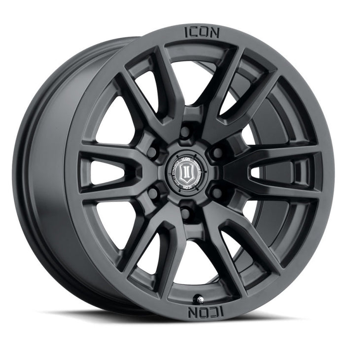ICON 2417859057SB Vector 6 17x8.5 6x5.5 25mm Offset 5.75in BS 95.1mm Bore Satin Black Wheel
