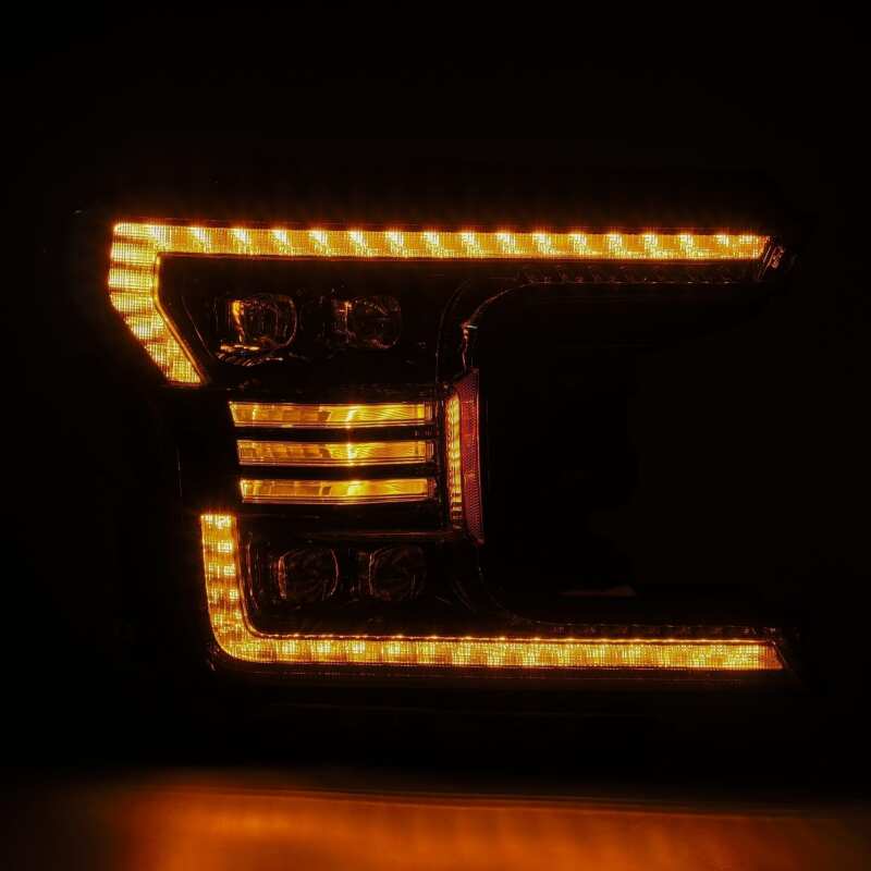 AlphaRex 880165 18-20 Ford F-150 NOVA LED Proj Headlight Plank Style Alpha Blk w/Activ Light/Seq Signal/DRL