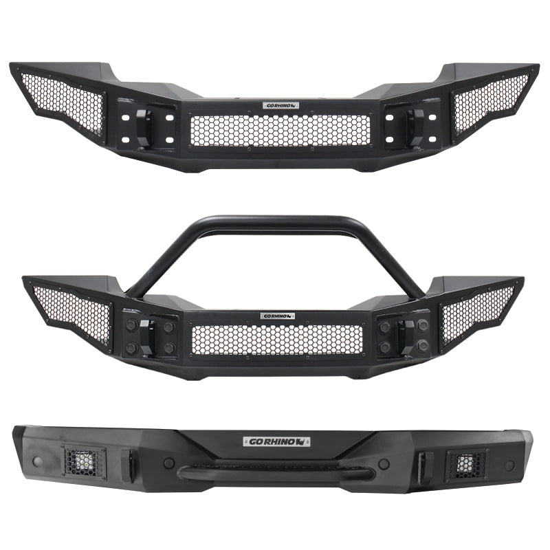Go Rhino 331201T 07-20 Jeep Wrangler JL/JLU/JK/JKU/Gladiator JT Rockline Full Width Bumper w/ Overrider