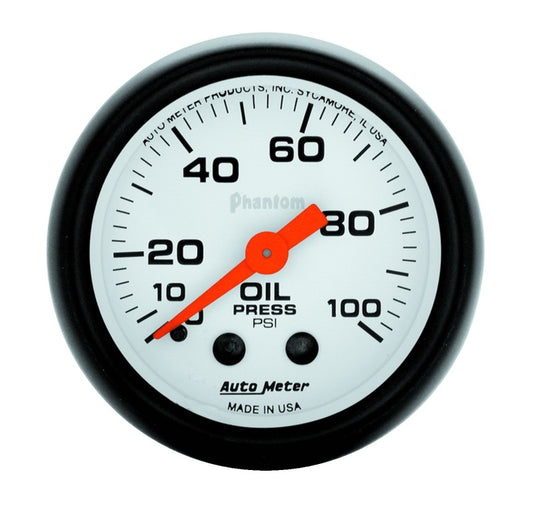 AutoMeter 5721 Autometer Phantom 52mm 0-100 PSI Mechanical Oil Pressure Gauge