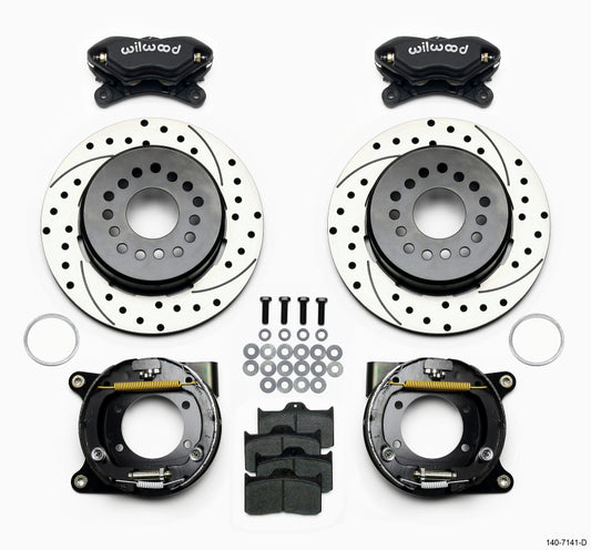 Wilwood 140-7141-D Forged Dynalite P/S Park Brake Kit Drilled Chevy 12 Bolt w/ C-Clips